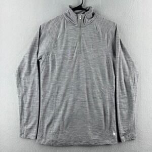 Smartwool Pullover Sweater Womens Medium Gray Merino Wool Baselayer 1/4 Zip